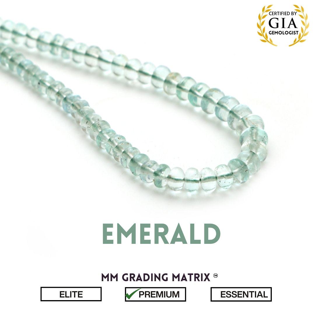 2 Mm - 5 Mm Emerald Smooth Rondelle Shape Gemstone Beads, Beads For Jewelry Making, Natural Emerald Beads Strand 18 Inches, May Birthstone