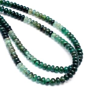 Emerald 4mm-5mm Gemstone Smooth Rondelle Loose Beads | 16inch Strand | Multi Emerald Precious Gemstone Beads Strand For Jewelry Making