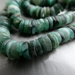 Emerald Rondelle 6mm Smooth Beads-4in Strand-jewelry Making -green Gemstone -natural Stone Craft Beads