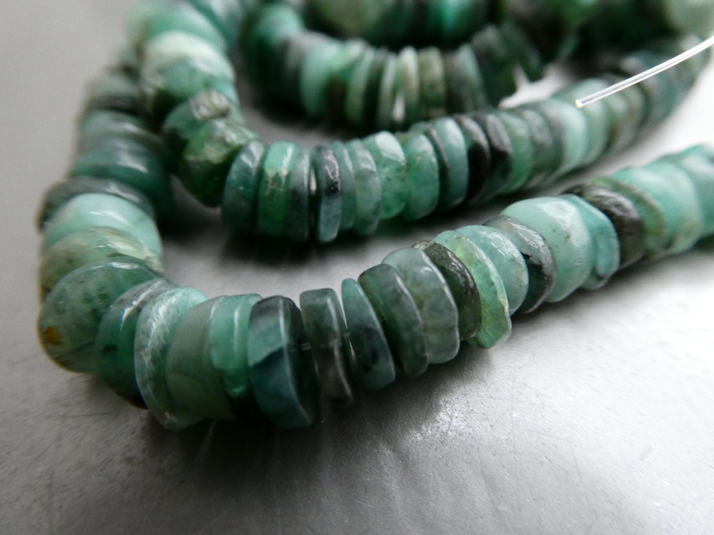 Emerald Rondelle 6mm Smooth Beads-4in Strand-jewelry Making -green Gemstone -natural Stone Craft Beads