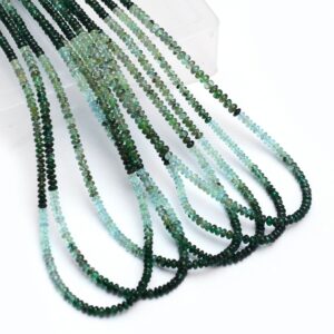 Aaa+ Emerald 3mm Gemstone Smooth Rondelle Beads | 16" Strand | Natural Multi Emerald Precious Gemstone Beads Strand For Jewelry Making