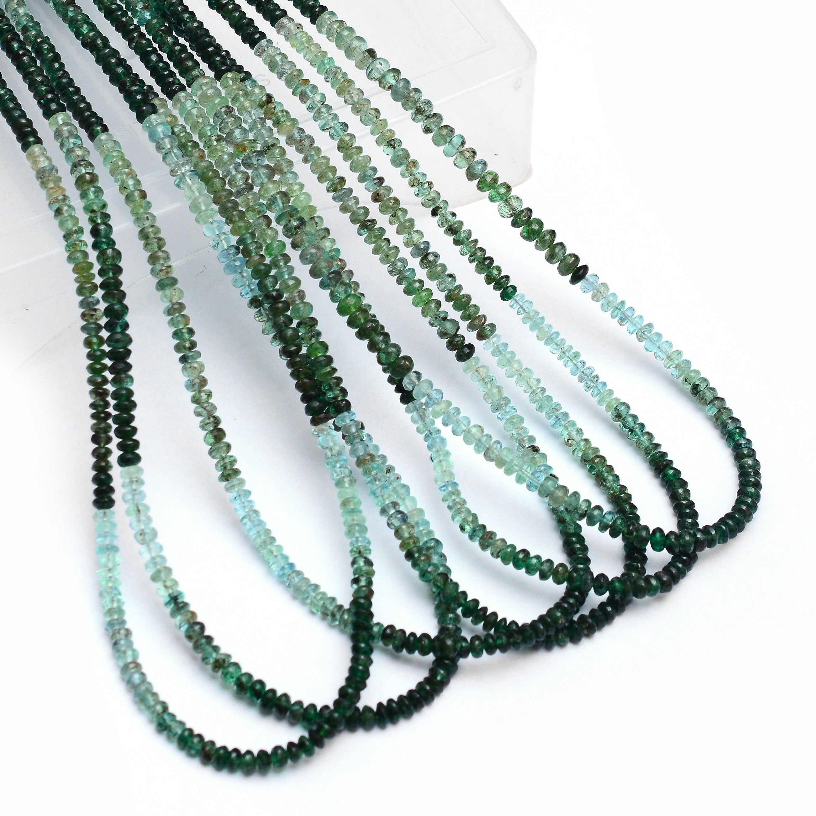 Aaa+ Emerald 3mm Gemstone Smooth Rondelle Beads | 16" Strand | Natural Multi Emerald Precious Gemstone Beads Strand For Jewelry Making