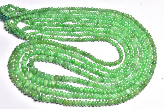 Emerald Rondelle Beads - 18 Inches - Natural Beautiful Emerald Smooth Rondelle - Size Is 3-4.50mm #98