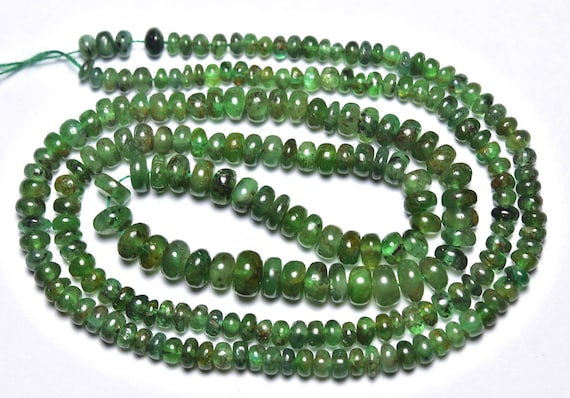 Emerald Rondelle Beads - 18 Inches,natural Beautiful Emerald Smooth Rondelle,deep Green Natural Emerald,size Is 3-5mm #92