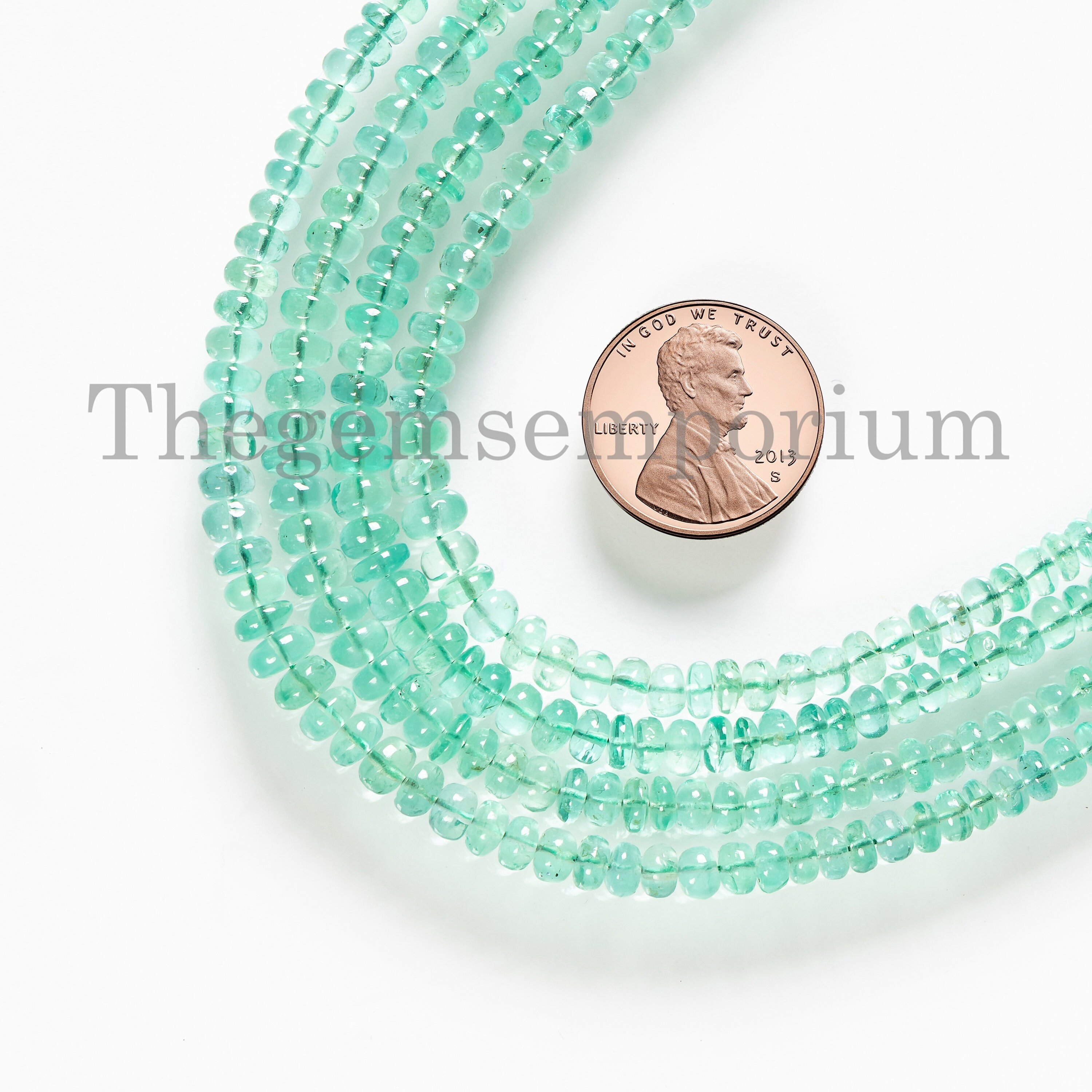 Exclusive Rare! Colombian Emerald Smooth Rondelle Beads, Natural Green Emerald Plain Rondelle Beads Strand, Loose Beads For Jewelry Making
