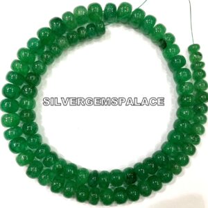 Extremely Rare~Natural Emerald Smooth Rondelle Beads Emerald Gemstone Beads Large Emerald Beads Strand Luster Emerald Beads Top.