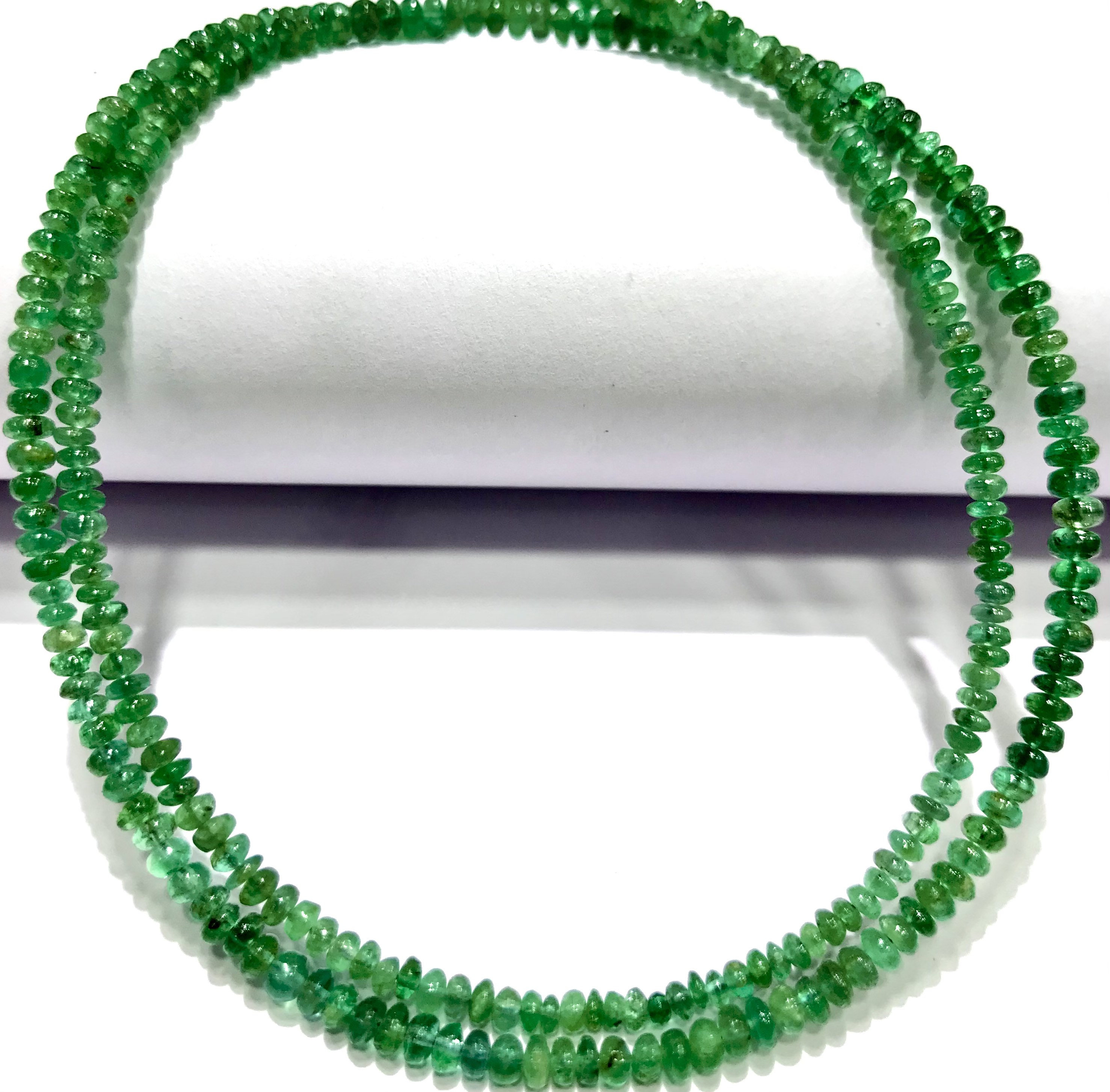 Green Emerald Smooth Rondelle Beads Natural Columbian Emerald 3mm Beads Emerald Smooth 3mm Rondelles 3mm Emerald Gemstone Beads 18” Strand