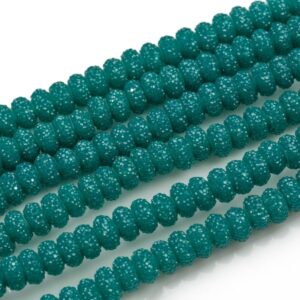 Natural 6mm 8mm 10mm Roundel Micro Pave In half strands- Emerald Gemstone Beads