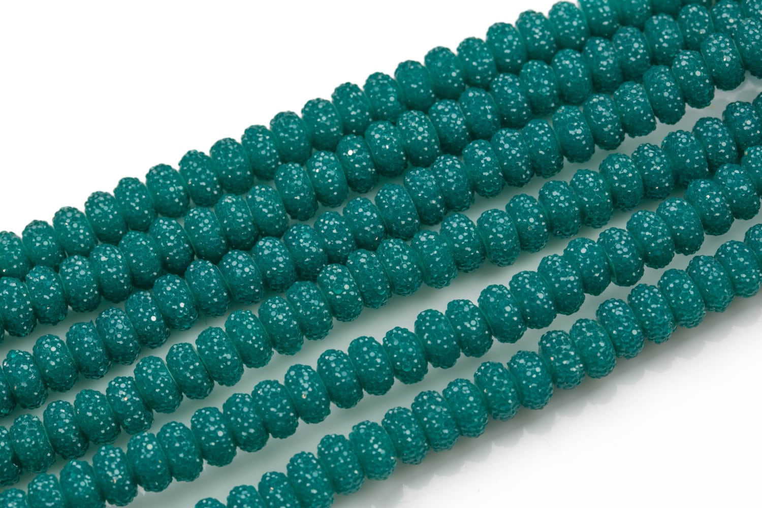 Natural 6mm 8mm 10mm Roundel Micro Pave In Half Strands- Emerald Gemstone Beads