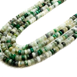 Natural Emerald Rondelle Beads • Genuine Precious Green Emerald 2x4mm Small Smooth Beads • Polished Emerald Gemstone Spacer Strand Rd39