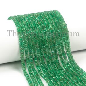 Natural Emerald Rondelle Beads, Loose Gemstone Beads (2.5-3mm)