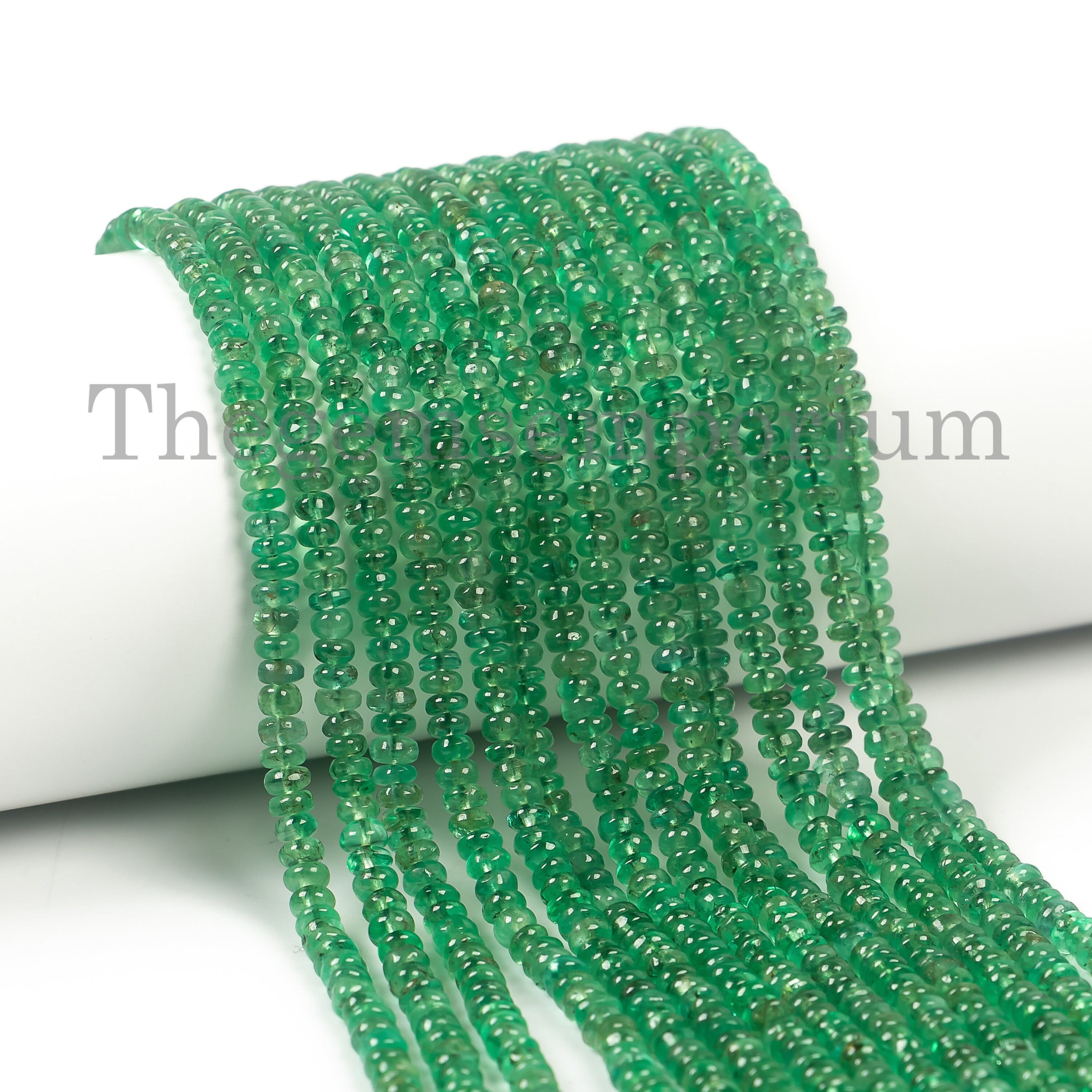 Natural Emerald Rondelle Beads, Loose Gemstone Beads (2.5-3mm)