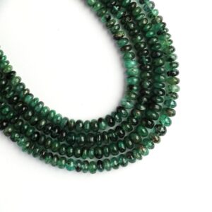 Natural Emerald Roundel Smooth Beads, 4.5 Mm To 5.5 Mm ,emerald Aa Quality, 8 Inch, Price Per Strand