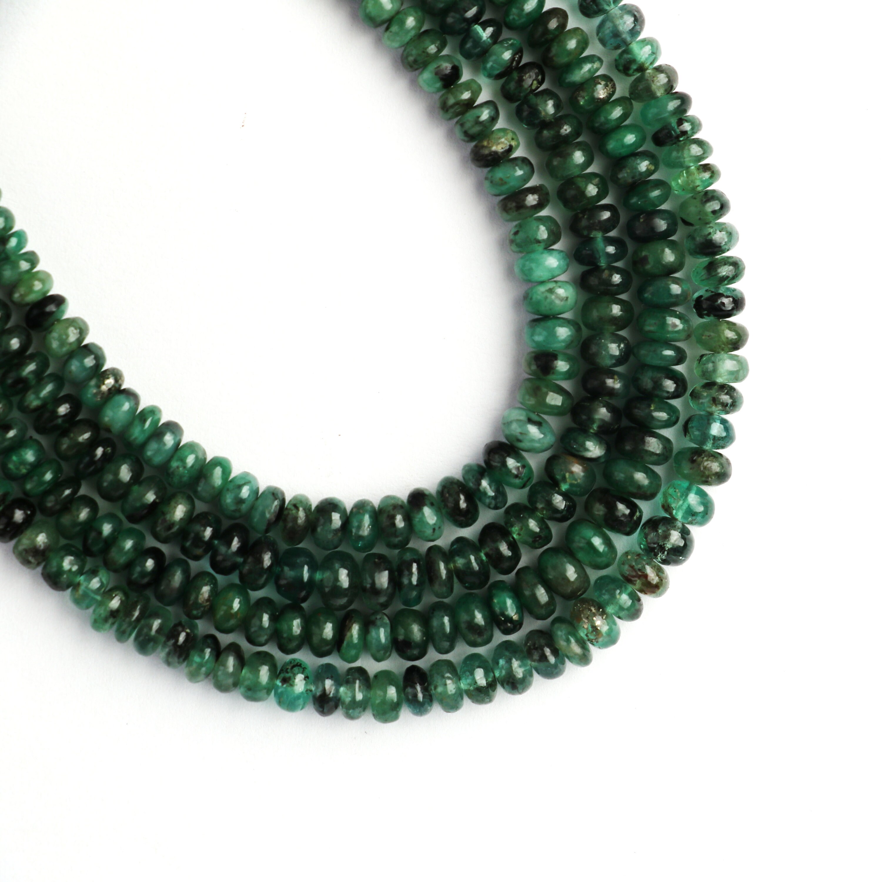 Natural Emerald Roundel Smooth  Beads, 4.5 Mm To 5.5 Mm ,emerald Aa Quality, 8 Inch, Price Per Strand