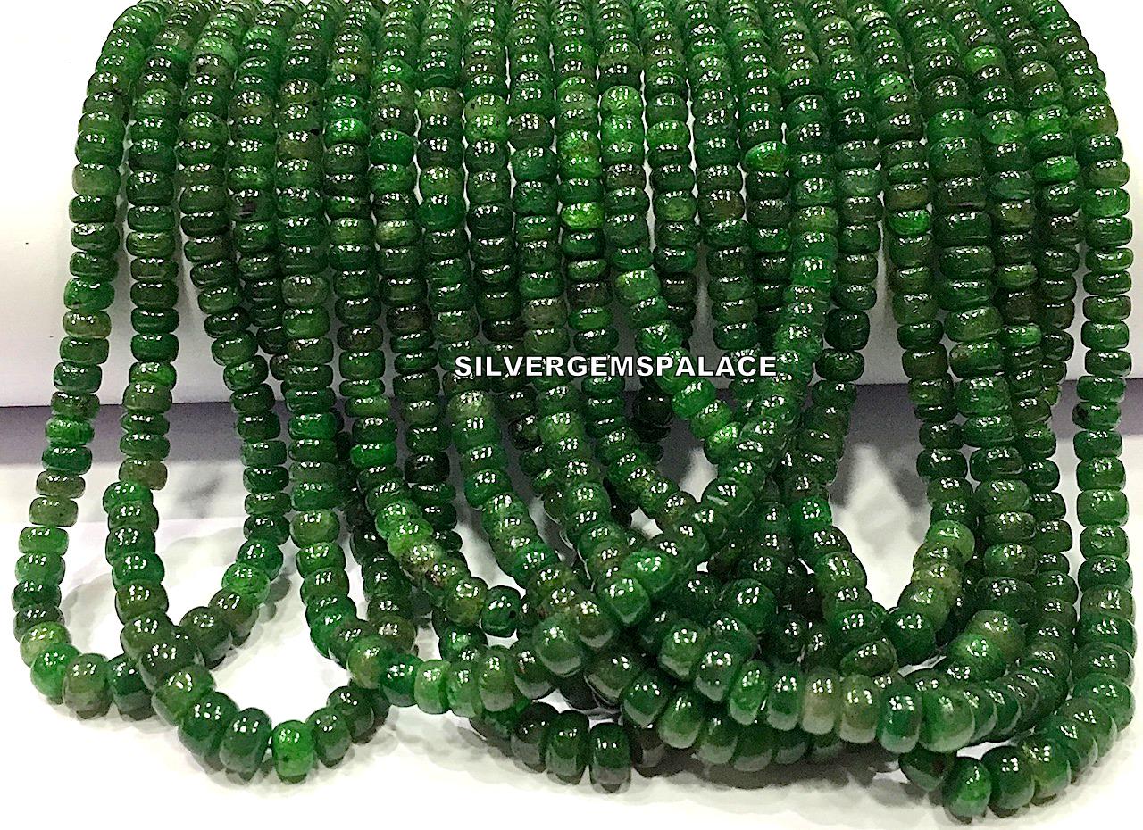 Natural Emerald Smooth Rondelle Beads Emerald Gemstone Beads Polished Emerald Beads Strand 4.mm Emerald Rondelle Beads Wholesale Price.