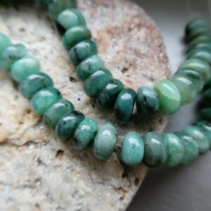 Emerald Shaded Smooth Rondelle 7-9mm Beads-5in Gemstone Strand- Natural Craft Beads-jewelry Making