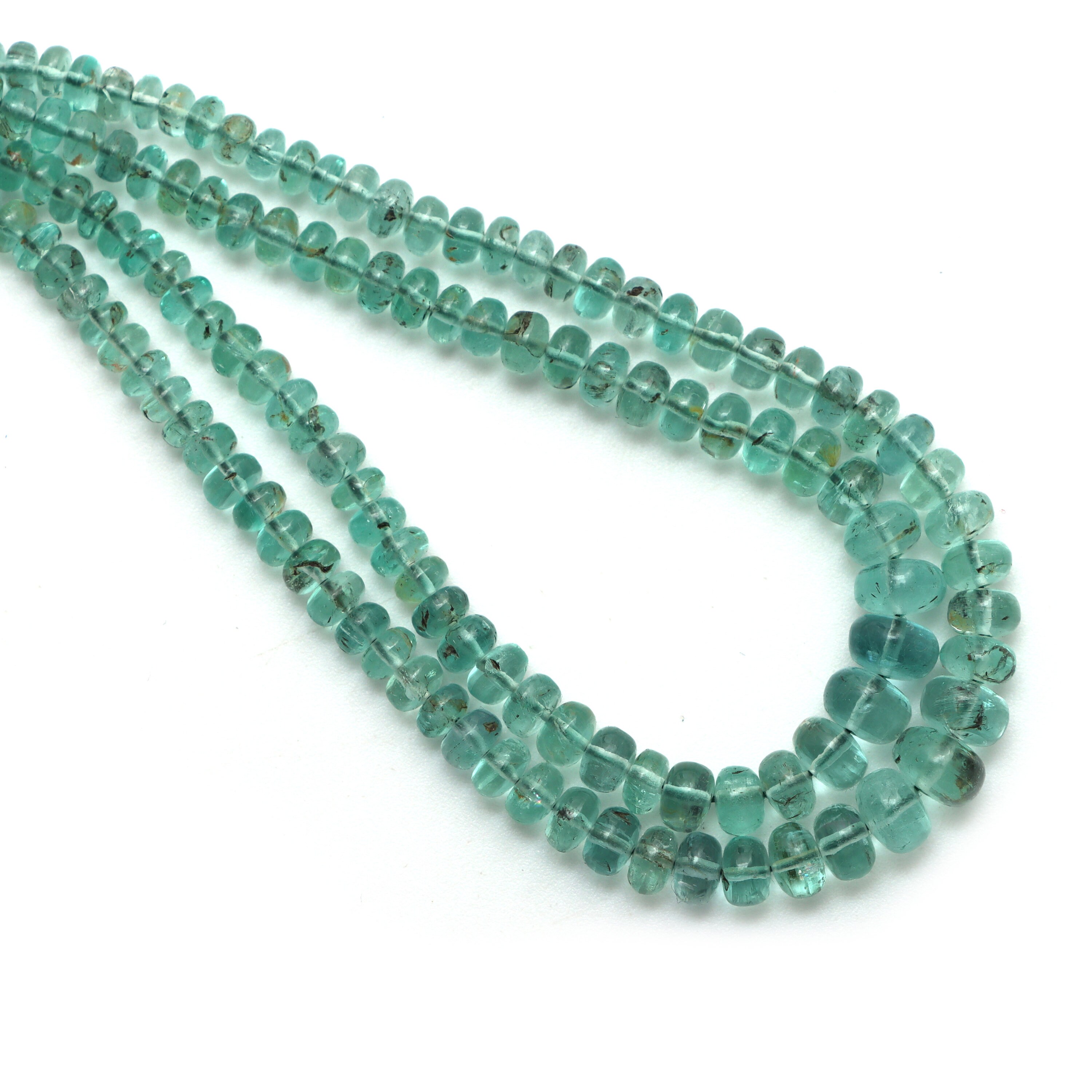 Emerald Smooth Rondelle Beads, 2 Mm To 6 Mm, Emerald Jewelry Making Beads, Handmade Jewelry, 18 Inches Full Strand, Price Per Strand