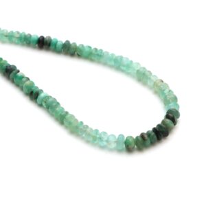 Emerald Smooth Rondelle Beads, 3 Mm To 4.5 Mm, Emerald Jewelry Making Beads, Rondelle Shape Emerald Beads, 18 Inch Strand, Price Per Strand