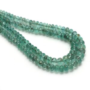 Emerald Smooth Rondelle Beads, 3 Mm To 6 Mm, Emerald Jewelry Making Beads, Handmade Jewelry, 18.5 Inches Full Strand, Price Per Strand