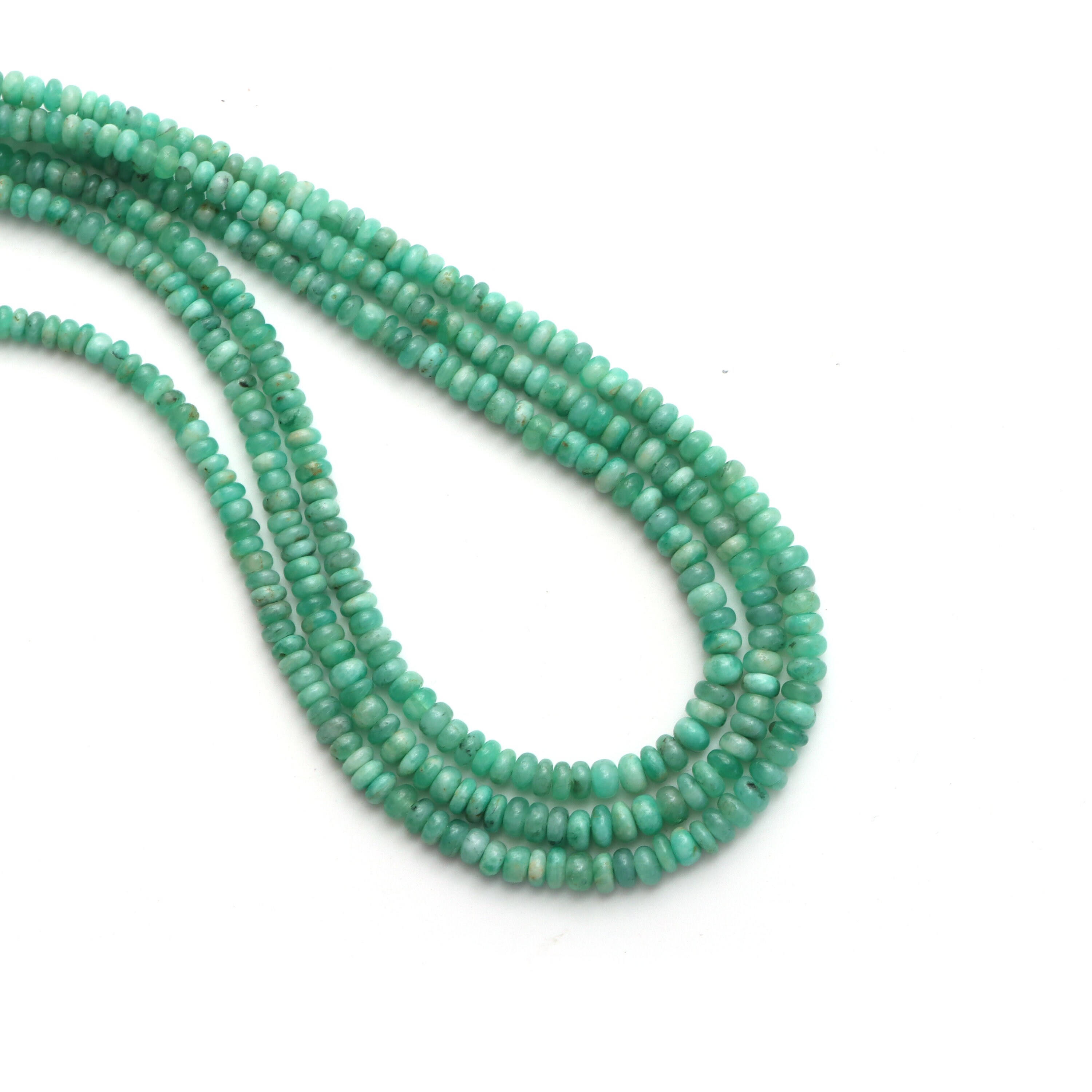 Emerald Smooth Rondelle Beads, 3 Mm To 5 Mm, Emerald Jewelry Making Beads, Plain Emerald Beads, 8 Inch / 18 Inch Strand, Price Per Strand