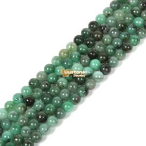 4mm Natural Emerald Round Ball Loose Beads Diy Jewelry Making Strand 15.5-16"