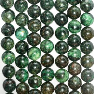 6mm Emerald in Fuchsite Gemstone Genuine Natural Rare Green Grade Round Loose Beads 15.5" Full Strand (80006792-A210)