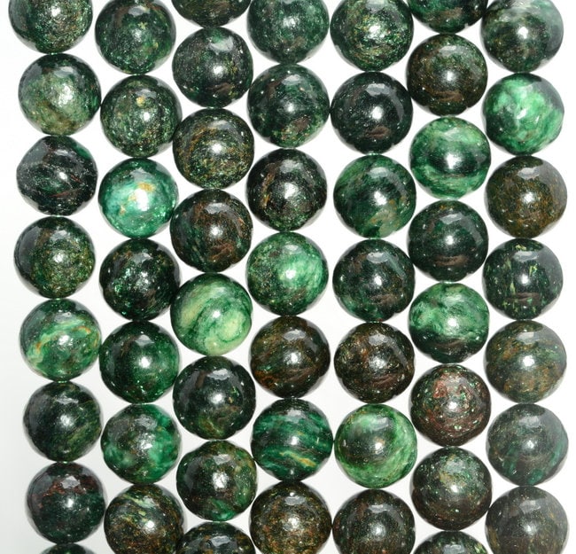 6mm Emerald In Fuchsite Gemstone Genuine Natural Rare Green Grade Round Loose Beads 15.5" Full Strand (80006792-a210)