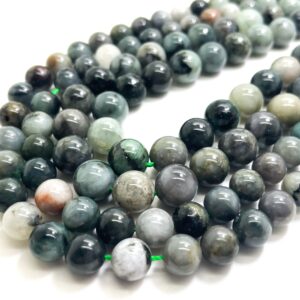 Aaa Natural Green Emerald Smooth Polished Round 8mm 10mm Gemstone Beads - Rn182