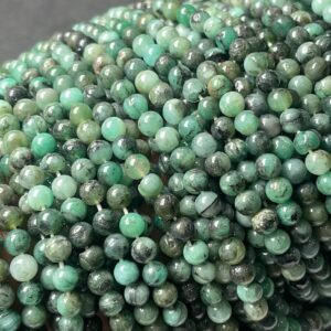 Beautiful Natural Emerald Smooth Round Shape Gemstone Beads, Size 5 Mm Green Emerald Beads, 13 Inches Strand An Amazing Item For Jewelry