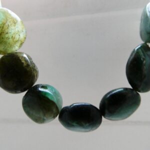 Emerald Coin Flat 8-9mm Round Beads- 7 Pcs Gemstone-bracelet Jewelry Making-craft Natural Beads