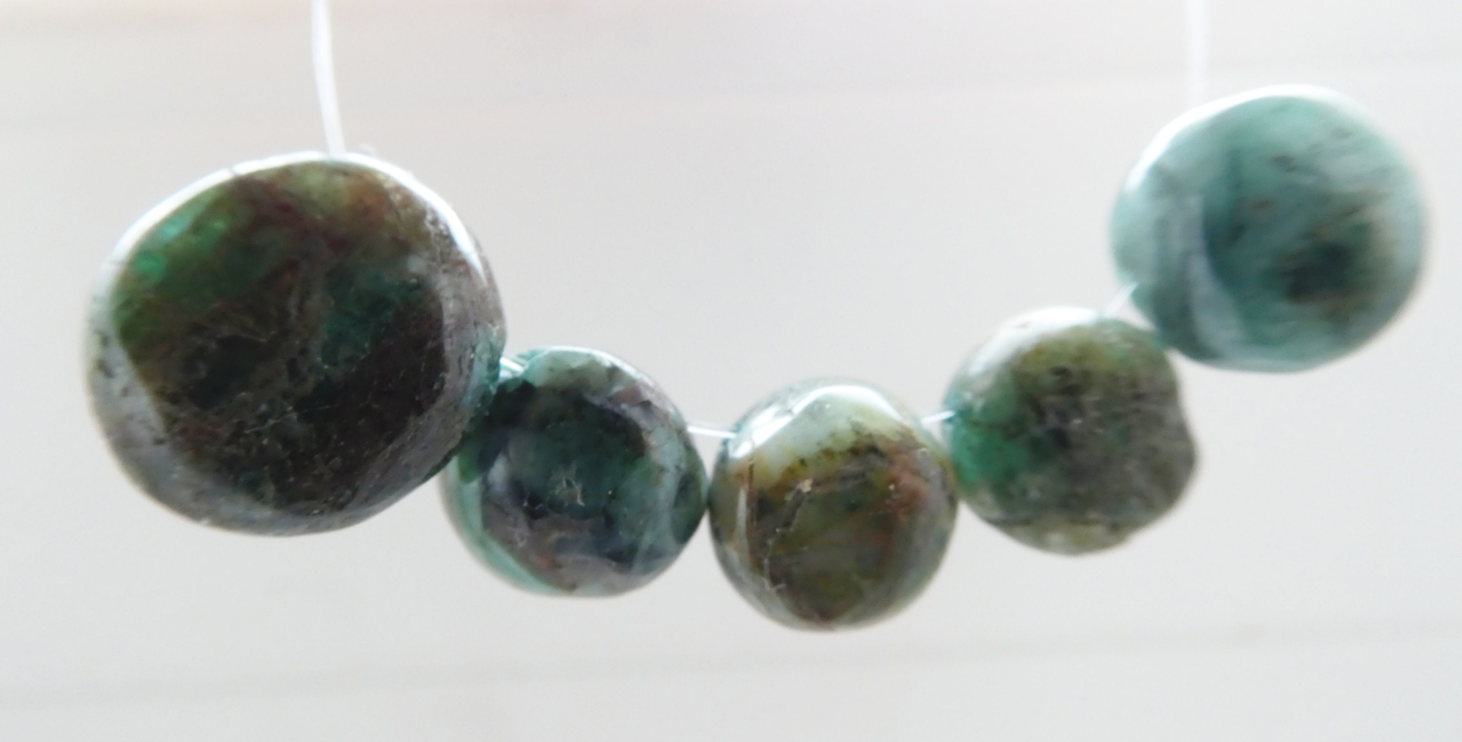 Emerald Gemstone Round 9-13mm Beads-5 Pcs Coin Gemstone -jewelry Making-craft Natural Beads