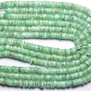 Emerald Heishi Beads - 16 inches - Natural Smooth Emerald Heishi Round Shape Beads - Size is 4.5 mm #1797