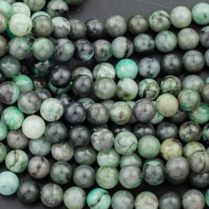 Natural Emerald Beads  Round, 6mm, 8mm, 10mm- Full 15.5 inch strand  Smooth Gemstone Beads