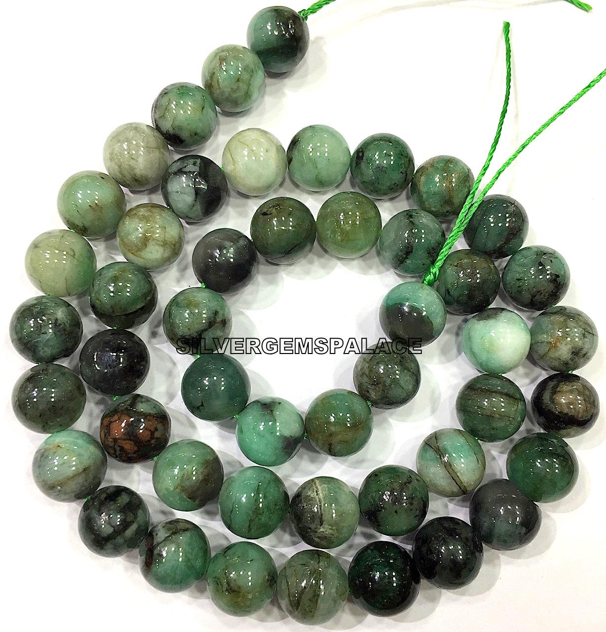Natural Emerald Smooth Round Beads Genuine Emerald Gemstone Beads 8.mm Emerald Round Beads Emerald String Luster Emerald Beads Strand.