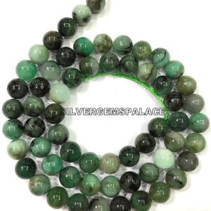 Natural Emerald Smooth Round Beads Genuine Emerald Gemstone Beads 6.MM Emerald Round Beads Emerald String Luster Emerald Beads Strand.