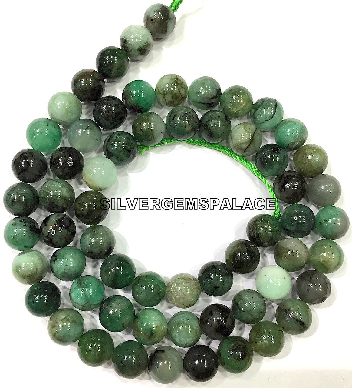 Natural Emerald Smooth Round Beads Genuine Emerald Gemstone Beads 6.mm Emerald Round Beads Emerald String Luster Emerald Beads Strand.