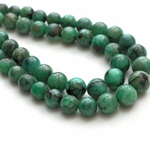 Emerald Smooth Round Ball Beads, 7 Mm To 11 Mm, Emerald Jewelry Making Beads, Plain Emerald Round Beads, 18 Inches Strand, Price Per Strand