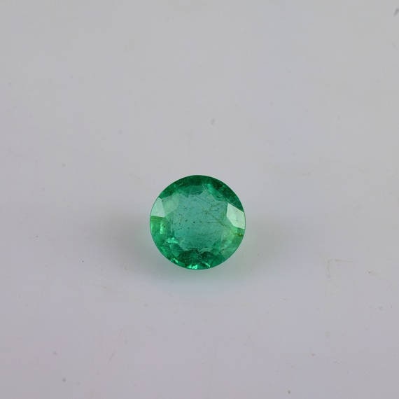 6mm Natural Green Emerald Faceted Round 0.78 Carat 1 Piece Loose Gemstone - Genuine Emerald Gemstone - May Birthstone