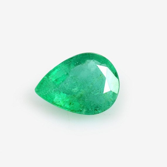 Emerald 8x6 Mm Faceted Cut Pear 0.87 Carat Loose Gemstone, Genuine Natural Emerald Gemstone, Emerald Ring Gemstone, May Birthstone