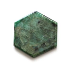 Natural Emerald Both Side Flat Hexagon, Loose Gemstone, 55x63mm, Emerald Smooth Gemstone Price Per Pieces