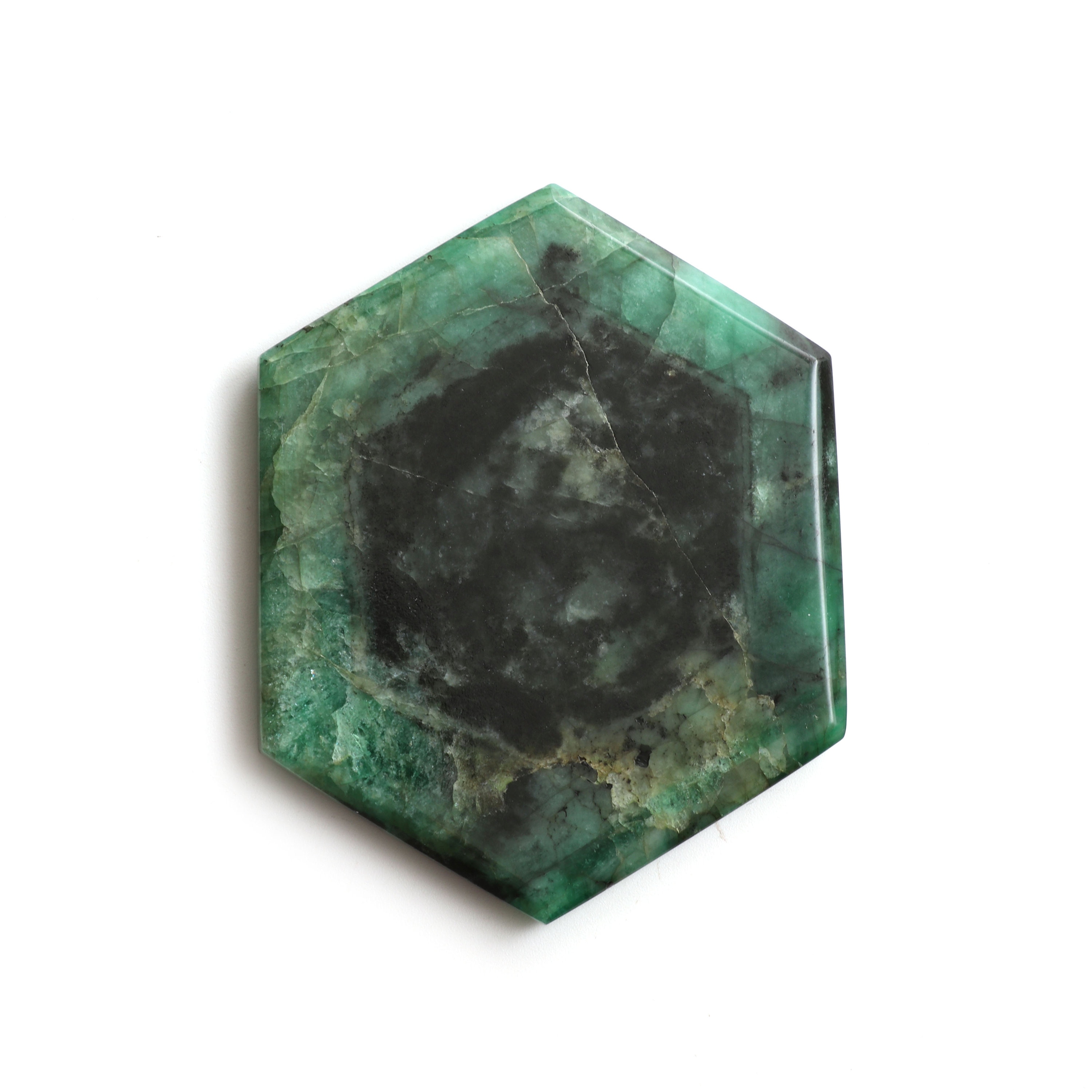 Natural Emerald Both Side Flat Hexagon, Loose Gemstone, 57x72mm, Emerald Smooth Gemstone, Price Per Pieces