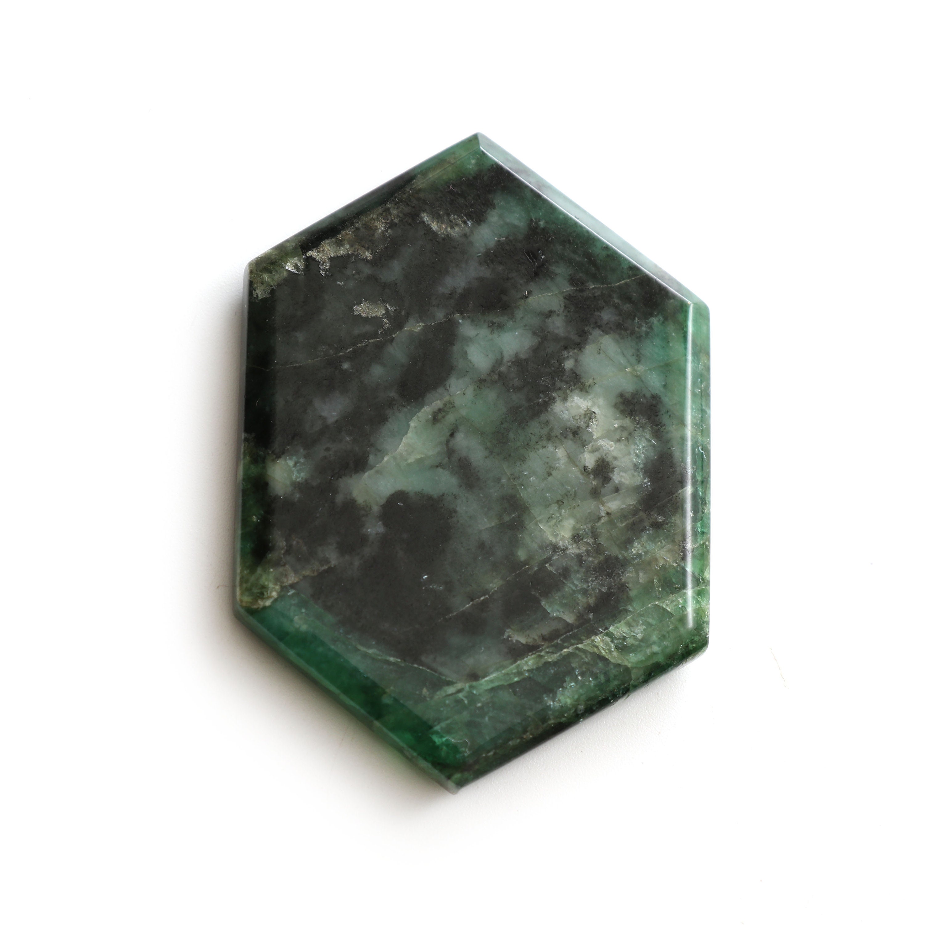 Natural Emerald Both Side Flat Hexagon, Loose Gemstone, 41x59mm, Emerald Smooth Gemstone, Price Per Pieces