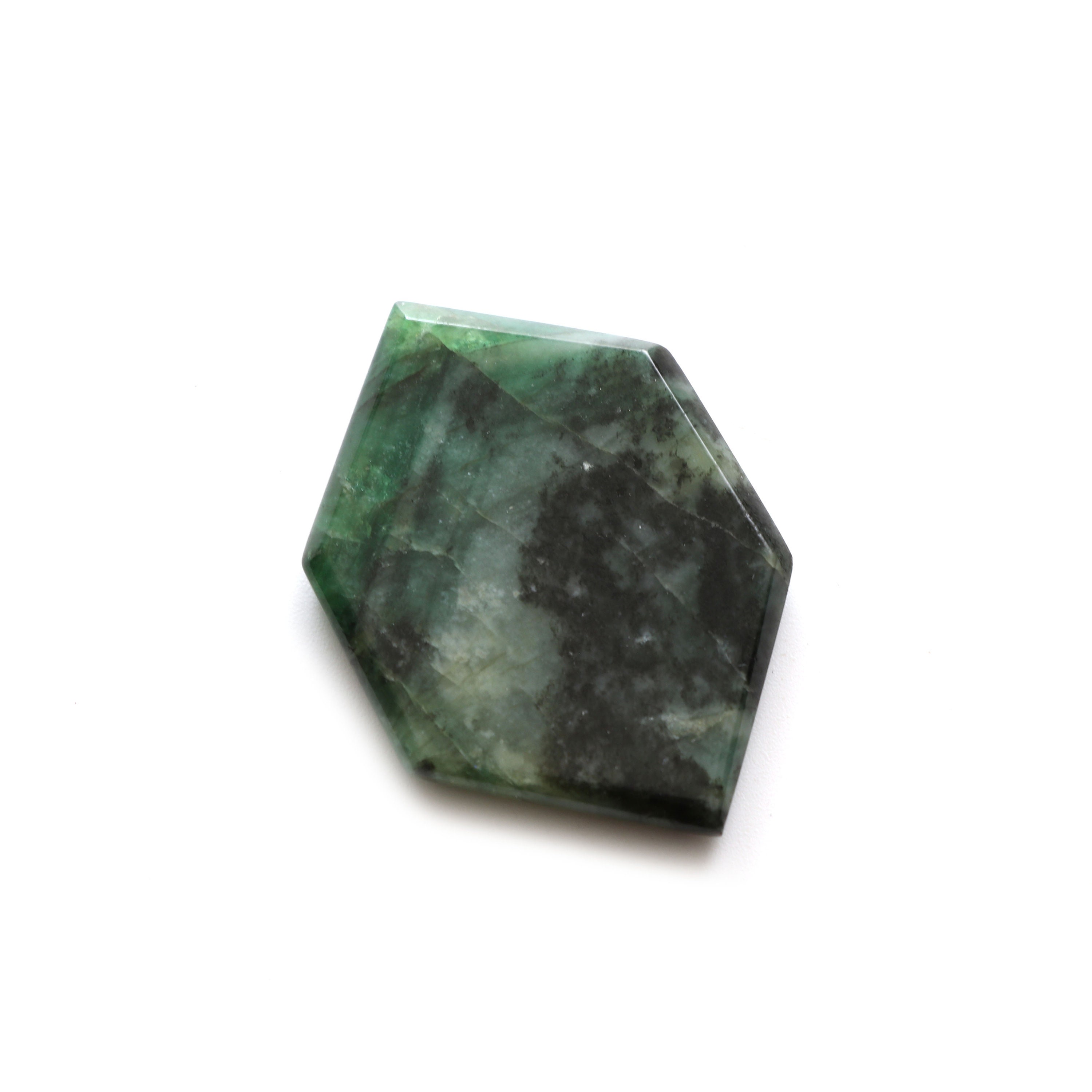 Natural Emerald Both Side Flat Hexagon, Loose Gemstone, 28x41mm, Emerald Smooth Gemstone, Price Per Pieces