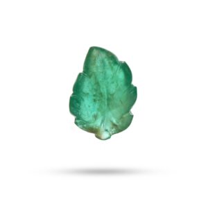 Natural Emerald Leaf Carving Loose Gemstone, 10.5 Mm To 14.5 Mm, Emerald Jewelry Handmade Gift For Women, 1 Piece