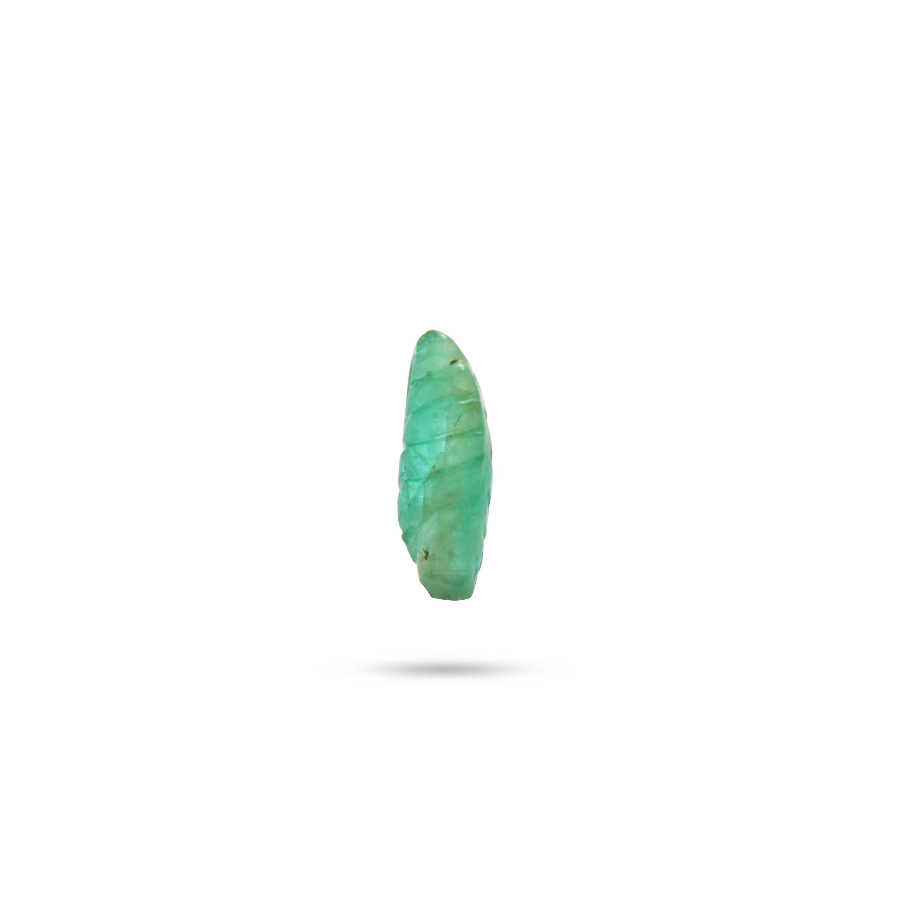Natural Emerald Leaf Carving Loose Gemstone, 5.5x16 Mm , Emerald Leaf Jewelry Making Gemstone, Gift For Her , 1 Piece