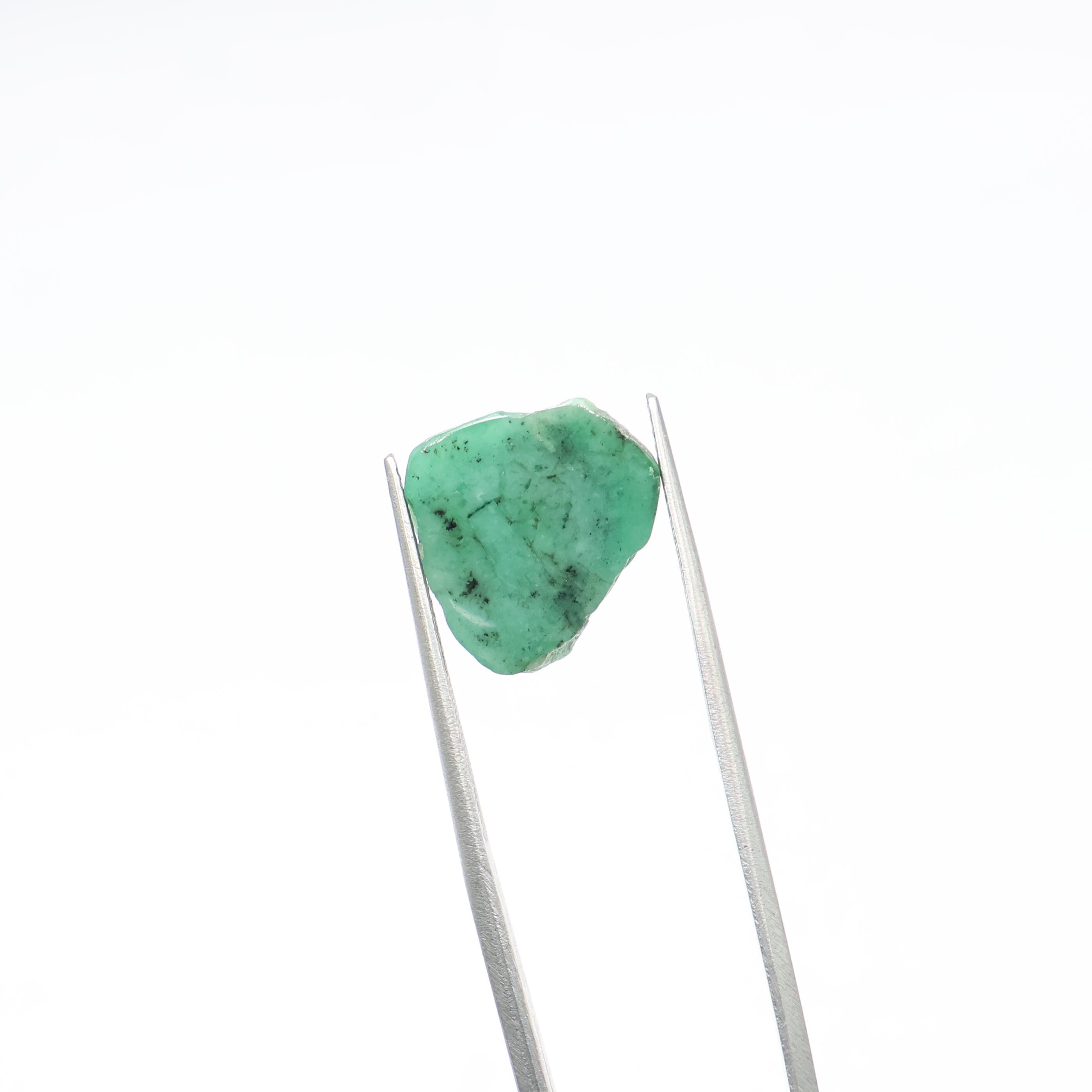 Natural Zambian Emerald Slice, Loose Gemstone, May Birthstone