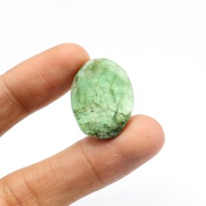 Natural Zambian Emerald Slice, Loose Gemstone, May Birthstone (13.15 Cts, 23x18 Mm)
