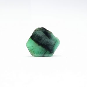Natural Zambian Emerald Slice, Loose Gemstone, May Birthstone (22x20 Mm)