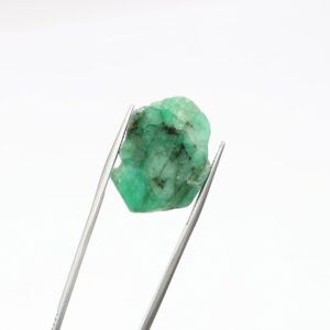 Natural Zambian Emerald Slice, Loose Gemstone, May Birthstone (27x19 Mm, 21.10 Cts)
