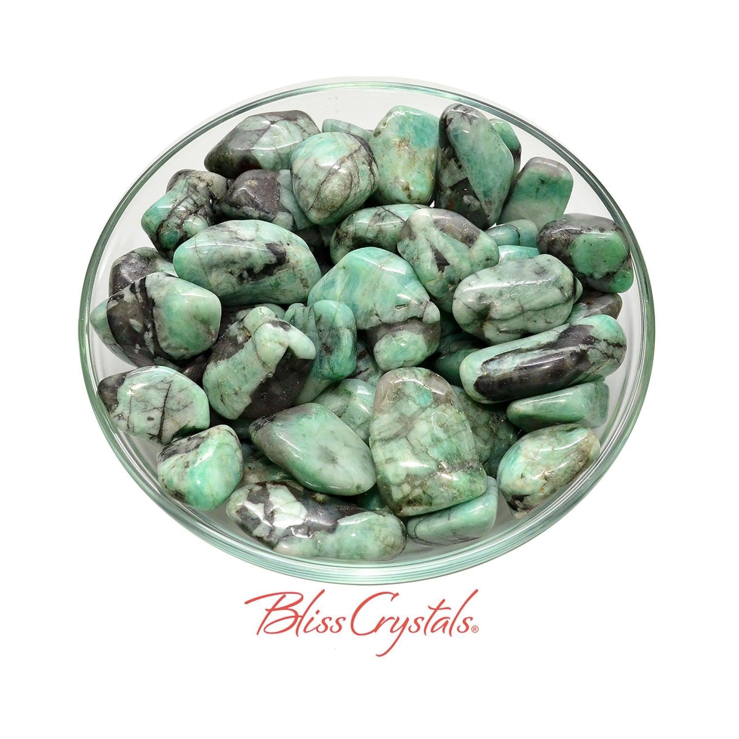 Emerald Semi Smooth Tumbled Stone, Natural Crystal Taurus Birthstone #es04